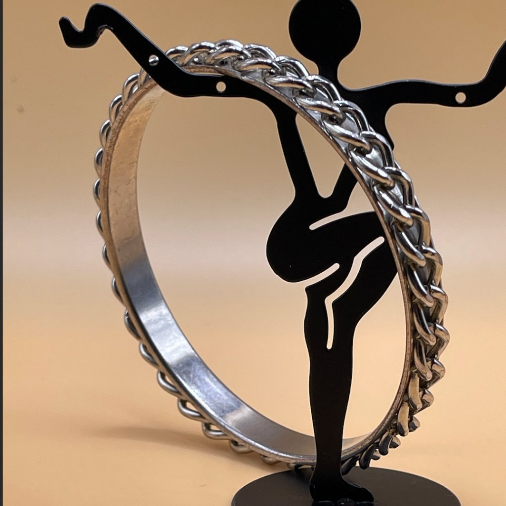 Br54- Silver Banlge With Chain